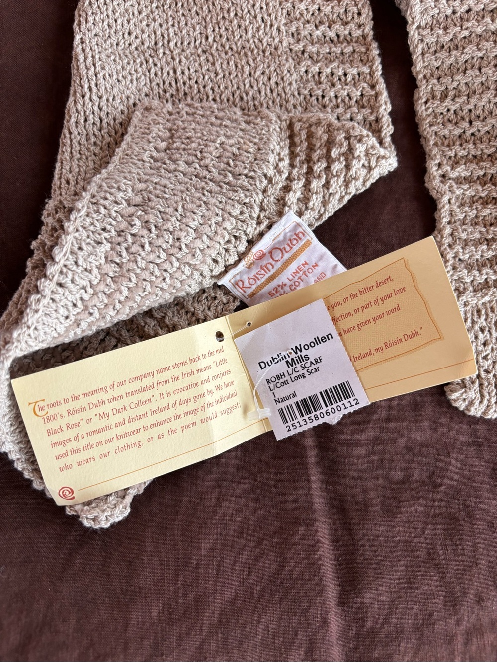 NWT Irish Linen Scarf - Picture 4 of 7
